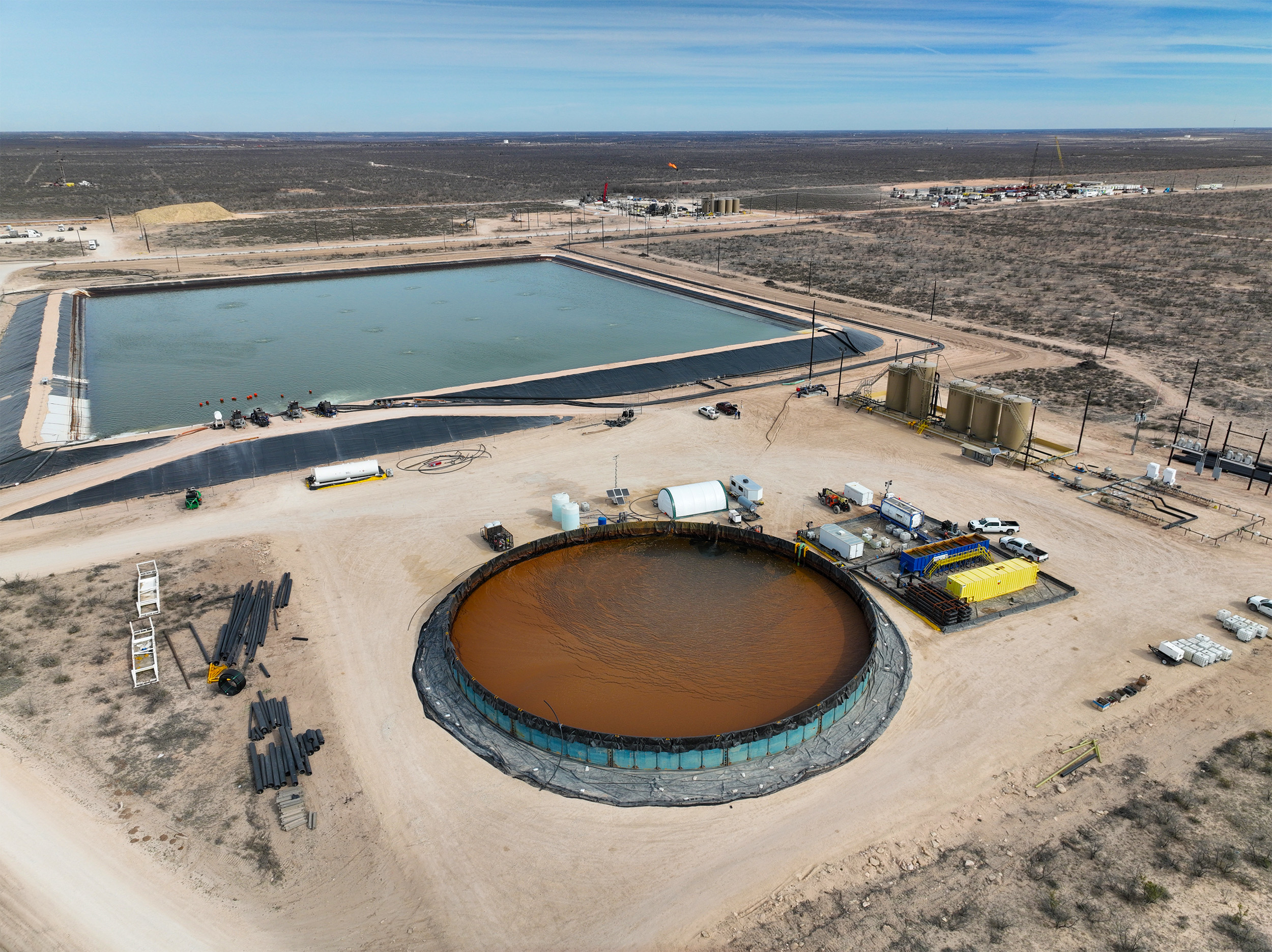 Era 3: Aerial view of centralized produced water treatment facility